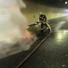 26-jährige Deutsche im Pfändertunnel verunfallt - Pkw komplett ausgebrannt