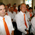 Der Chor hatte auf dem Balkon Aufstellung genommen.JPG