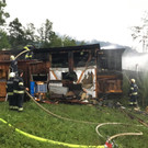 Schopf in Schwarzenberg in Vollbrand