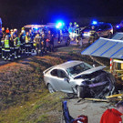 Triesting: Auto kracht in Bauhütte der Straßenmeisterei