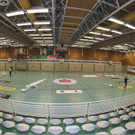 Aufbau in der Halle