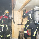 Jagdhütte in Fontanella in Vollbrand