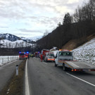 Schwere Verkehrsunfall in Reuthe - Pkw frontal gegen Lkw