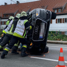 Auto überschlägt sich in Lochau