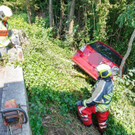Pkw rollt Böschung hinunter