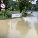 Bildsteiner Straße in Wolfurt nach Starkregen überschwemmt