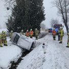 Lustenau: Pkw landet in Graben