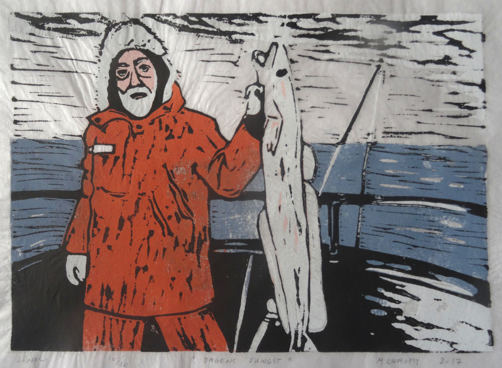 Linoldruck_ Titel Dagens fangst_ 22 x 30 cm_ 2019.JPG