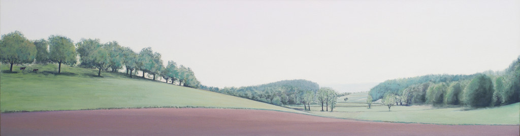 04 Landschaft mit Apfelb__umen 40 x 150_ Acryl auf Leinwand .JPG