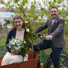 Konstanze Hofer und Felix Fink feierten ihre standesamtliche Trauung.