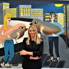 Katja Berger vor ihrem Vogelbild im Erdgescho__.JPG