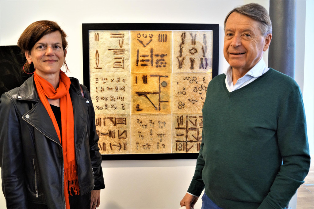 K__nstlerin Uta Belina Waeger und Galerist Herbert Alber.JPG