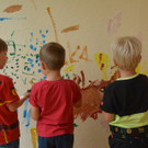Wandmalerei im Kindergarten