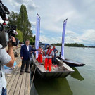 Vorstellung des Impfboots an der Alten Donau in Wien