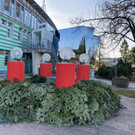 Riesiger Adventskranz in Hard