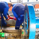 Motorservice des Seilbahnantriebes