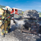 Auto auf Rastplatz an der A14 ausgebrannt
