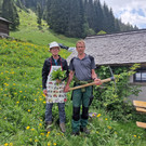 Ehrenamtliches Jäten auf der Alpe Spora