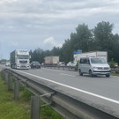 Stau nach Unfall auf A14