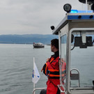 Motorboot auf Grund gelaufen