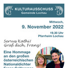 Theateraufführung „Servus Kathi! Grüß dich, Franz!“ / Grillparzer / Noventa