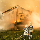 Stall in Vandans in Vollbrand