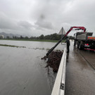 Überflutung im Rheinvorland - Lage am Montagvormittag