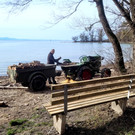 Nostalgische Schwemmholz-Nutzung am See