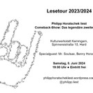 Comeback-Tour: Philipp liest aus seinem Erstlingswerk