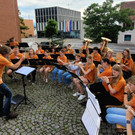 Der Musikverein Lochau beim tollen „Sommerkonzert 2024“ in seiner ganzen Stärke. 