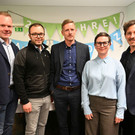 v.l.n.r: Landesstatthalter Christof Bitschi, Stadtrat Andreas Fritz-Wachter, aha-Geschäftsführer Simon Kresser, Leiterin des Inf