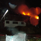 Bauernhaus im schweizerischen Wildhaus in Vollbrand