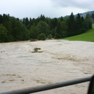Überschwemmung in Vorarlberg: Rotach in Thal bei Sulzberg und in Langen b. Bregenz