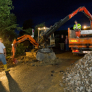 Überschwemmung Vorarlberg: Nachtarbeit an der Neuen Schanze