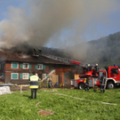 Bezauer Bauernhaus in Vollbrand