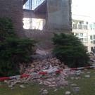 Hausmauer eingestürzt
