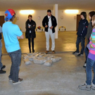 Jugendliche beim Workshop mit  Antony Gormley