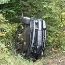 Lingenau: Auto nach Unfall in Straßengraben