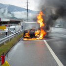 Lieferwagen in Brand geraten