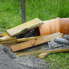 Baustelle mit Wasserproblemen