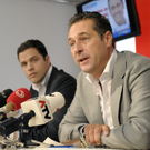  Spitzenkanditat  Heinz Christian Strache bei einer Pressekonferenz in Wien