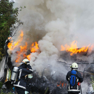 Lkw auf A16 in Brand