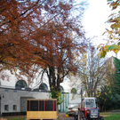 Christkindlemarkt im Aufbau