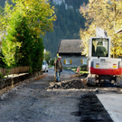 Straßenbauarbeiten in der Parzelle Greben in Bezau