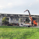 Aufbauarbeiten am Schulplatz Fußach