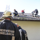 Kennelbach: Tanne auf Hausdach gelandet