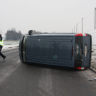 Lieferwagen überschlug sich in Dornbirn