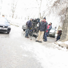 Bilder der wartenden Medienvertreter in Salzburg