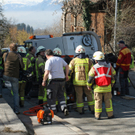 Unter Kehrmaschine eingeklemmt