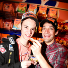 Skispringer bei Manner-Party